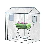 Tuinhuis 86 x 126 x 150 cm PVC tuinkas met planken thuis plant isolatie schuur tuin wintertent warme hoes (inclusief ijzeren standaard) plant kweekhuis