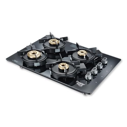 Prestige Svachh Efficia HOB 04 AI (with Toughened Glass Top Multi Spark Ignition System & 4 Brass Burners)