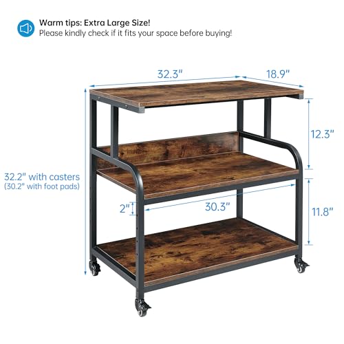 Image of Fannova 32.3 inch Wide Extra Large Printer Stand with Adjustable Storage Shelf