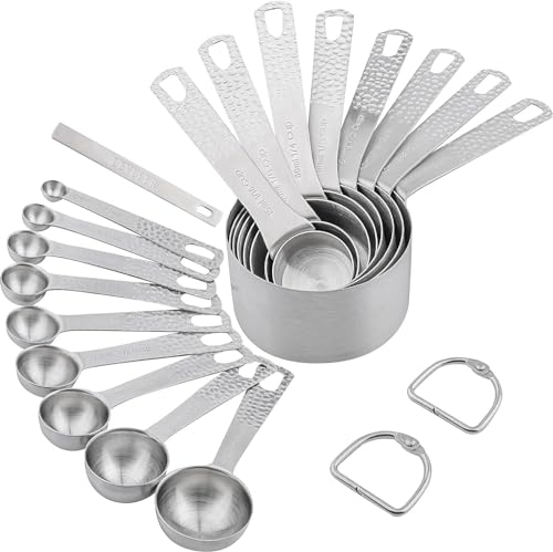 Set de vasos y cucharas medidoras de acero inoxidable 18 piezas miniatura 2
