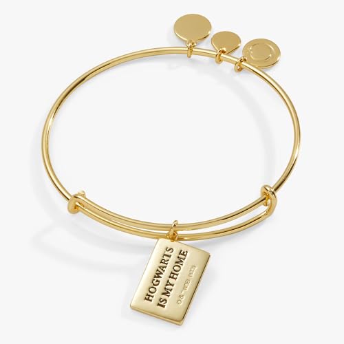 Alex and Ani Harry Potter, Acceptance Letter Expandable Charm Bangle Bracelet, Shiny Gold Finish, Gold, 2 to 3.5 in, Brass2