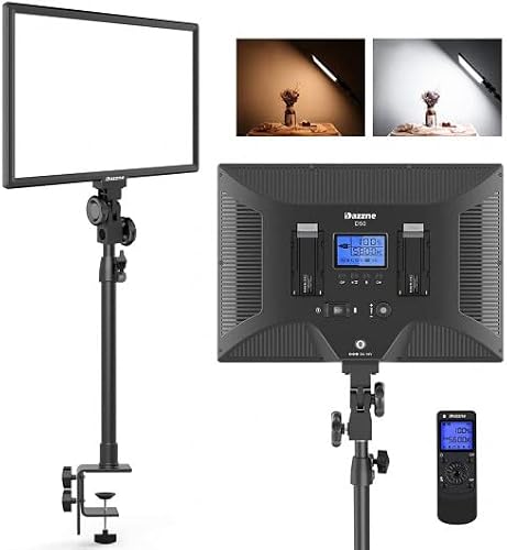 Dazzne D50 Keylight Video Conference Lighting with Wireless Remote, Webcam Lighting LED Streaming Light, 15.4 Inches 45W 3000K-8000K 3600LM Dimmable 0-100% for Broadcast/Zoom Meetings/Tiktok