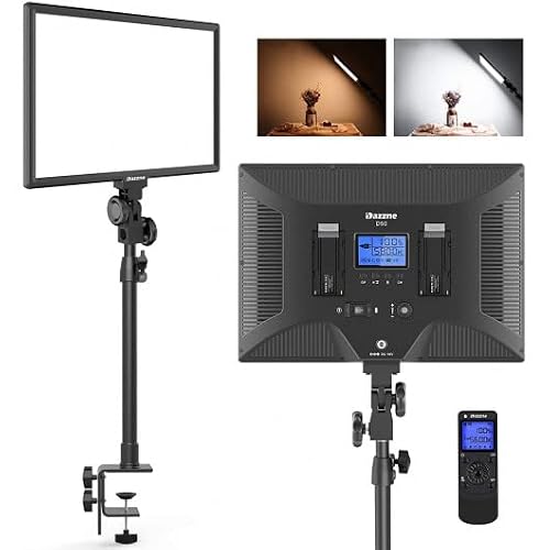 Dazzne D50 Keylight Video Conference Lighting With Wireless Remote, Webcam Lighting Led Streaming Light, 15.4 Inches 45W 3000K-8000K 3600Lm Dimmable 0-100% For Broadcast/Zoom Meetings/Tiktok #TOP1