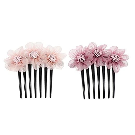 VALICLUD Blomma Brudal Hår Comb 2St Silk Blomster Hår Comb Pin Bröllop Floral Hår Tillbehör För Kvinnor