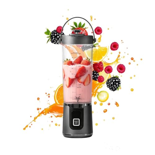 Vaso Batidora Portátil | LED Display 500 ml Exprimidor De Frutas Compacto,Batidora Personal Portátil | Para Cocina, Playa, Picnic, Camping, Mesa, Hogar, Batidos, Café,