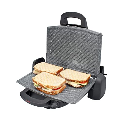 TM Electron TMPGR004 grill eléctrico con placas desmontables, apertura de 180º, 5 capas de revestimiento antiadherente, 1430 cm2 superficie de cocción, altura ajustable, 3 niveles de temperatura,1800W