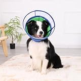 Halskrause Hund Weich, Schutzkragen Leckschutz Hund, Atmungsaktive Hunde Halskrause, Einstellbarer Hundekragen Leckschutz, Leicht Halskrausen für Hunde, Haustier Elisabethanischer(Size 1, Blue)