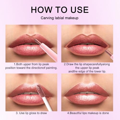 Image of evpct Bronze Gold Metallic Glitter Lip Liner and Lipstick Combo Lip Gloss Stain Set Makeup for Women Long Lasting Waterproof 24, Rose Gold Metallic Shimmer Frosted Iridescent Glossy Liquid Lipstick 14