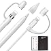 Qoosea for Apple Pencil Pen Cap Holder, Nib Cover, Lightning Cable Charging Adapter Tether for Apple Pencil Accessories (3 in a pack)