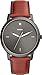 Fossil Men's Minimalist Carbon Series Stainless Steel Quartz Watch with Leather Strap, Amber Brown, 21.3 Model: FS5497