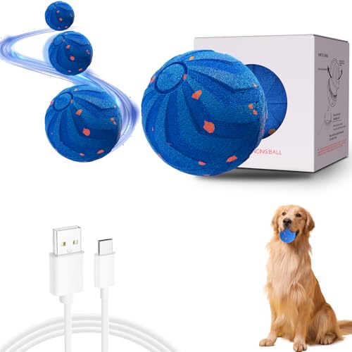 FitRepa Palla interattiva per cani – Wicked Ball Air Self Moving Dog Ball, giocattolo intelligente interattivo per cani con 3 modalità di gioco, regalo di compleanno con luci a LED (blu)