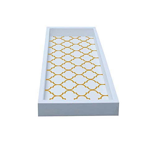 Bandeja Lavabo Geometrica Branca 12X28X3cm Kapos Branco 12X28X3cm