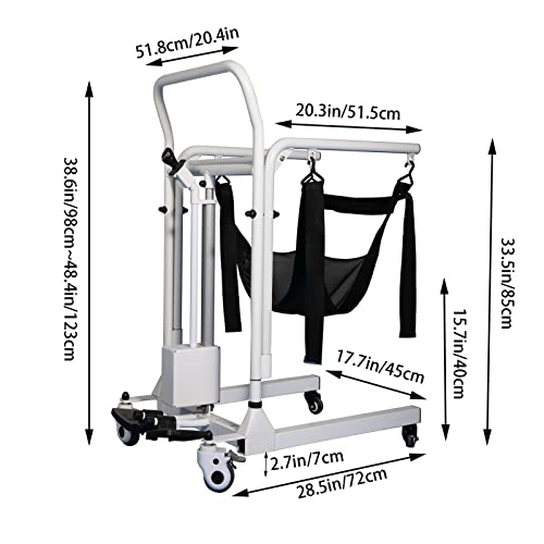 Seveni Patient Lift Chair For Home, Electric Patient Lift Wheelchair One-Button Lifting, Portable Multi-Purpose Patient Lift Alternative, Adjustable Height Bedside Toilet Transport Chair #TOP2