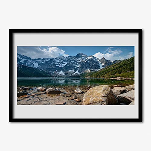 Affiche avec cadre paysage lac de montagne pour créer une ambiance naturelle dans votre chambre