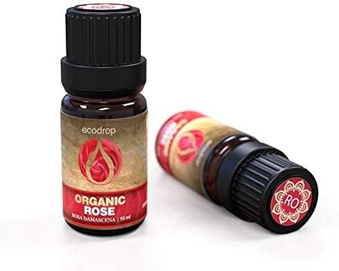 Ecodrop Rose Essential Oil - 10 ml I Organic, Pure & Natural, Brown, 10 ml (Pack of 1)