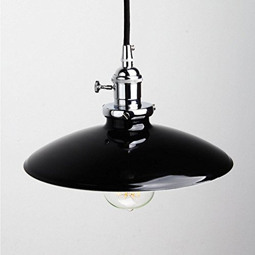 Suspension industrielle noire Ø 25.5 cm pour ampoule E27 - 2