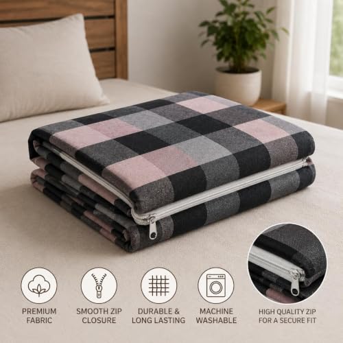 Image of LEEBA 100% Pure Cotton Single Bed Mattress Protector with 360 Zip Enclosure (72x36) 4-6 inch Thickness- Heavy Duty Zippered Mattress Cover, Dustproof, Breathable & Machine Washable (Multicolor)