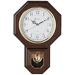 Timekeeper Essex Westminster Chime Faux Wood Pendulum Wall Clock, 17.5" x 11.25", Walnut - Image 2