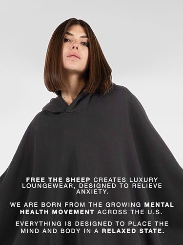 Image of FREE THE SHEEP Eden Hoodie - Oversized Weighted Hoodie Cloak with Ultra-Soft Faux Fur Liner