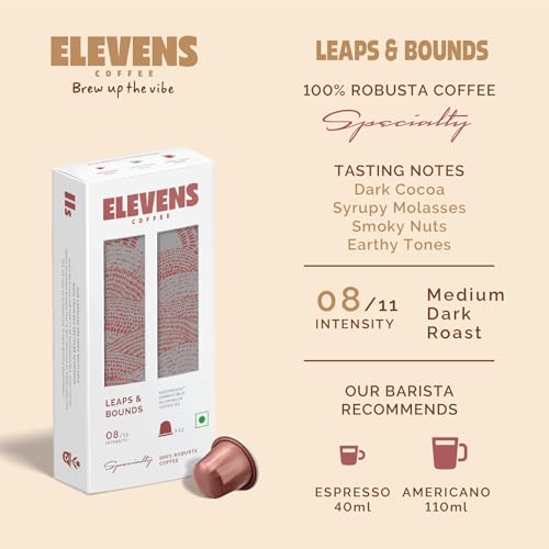 Image of ELEVENS COFFEE | Variety Pack 1 | Coffee Capsules | 100% Arabica & Robusta | 44 Aluminium Coffee Pods (11 x 4 Flavours) | Dark Roast | Intensity 8-10 | Compatible with Nespresso