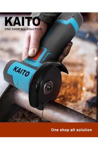 Image of KAITO 12V Brushless Cordless Mini Angle Grinder Machine with Rechargeable Battery | 19500 RPM, 80mm Disc, 2Ah Li-Ion Battery with Charger | Single Speed Control & Battery Indicator