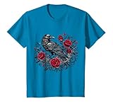 Rose enchantée gothique corbeau – Motif floral corbeau vintage T-Shirt
