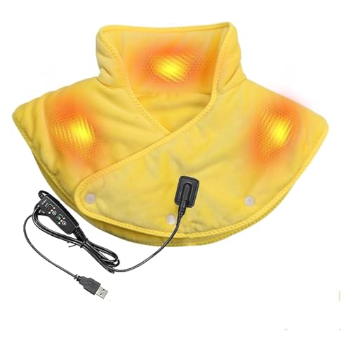Calentador de envoltura for el cuello, almohadilla ponderada for aliviar el dolor de hombros y cuello, compresa caliente for envoltura de hombros(Yellow)