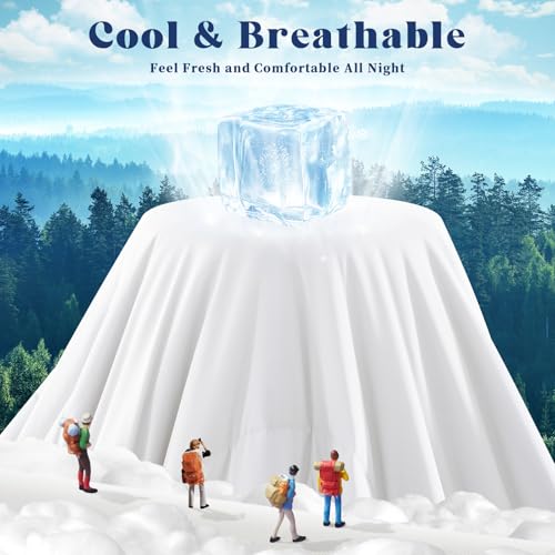 Image of Cooling Comforter Twin Size, Double-Sided Cooling Blanket for Hot Sleepers & Night Sweats, Arc-Chill Q-Max > 0.4 Breathable Ice Blanket, Lightweight Cold Comforter (68''x90'', White)