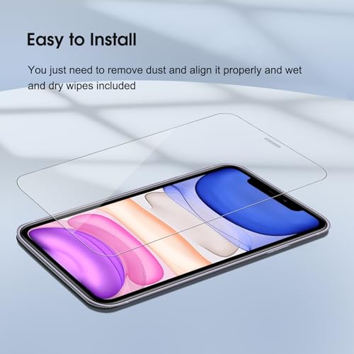 3 Pack Screen Protector for iPhone 11/XR 6.1 Inch, 9H Hardness Shock Resistant Tempered Glass HD Ultra Clear - Image 6