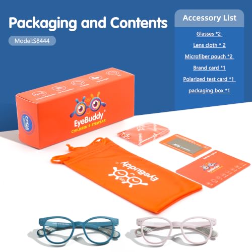 Image of EYEBUDDY Blue Light Glasses for Kids Boys Girls,Computer Gaming Bluelight Glasses,Fake Glasses for Ages 2-12
