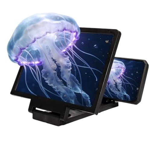 Big Screen Phone Magnifier,3D HD Mobile Phone Magnifier Projector Screen Enlarger for Movies,Foldable Cell Stand with Amplifier Supports All Smartphones(Black)
