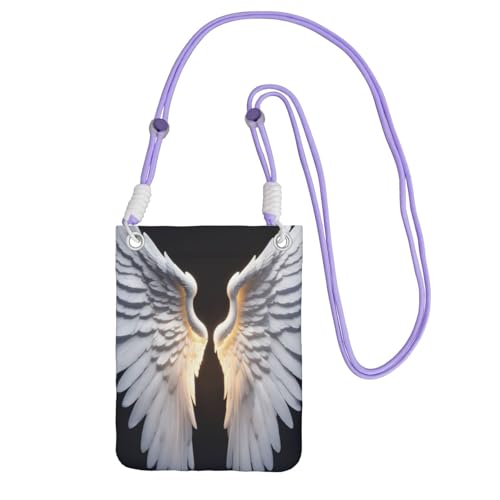 Angel Wing Print Small Crossbody Bags for Women Lightweight Phone Bag Purses Adjustable Strap