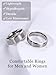 Jstyle Titanium Wedding Ring for Men - 8MM Hypoallergenic Lightweight Mens Wedding Bands with Zero Maintenance Brushed Surface Polished Edges Mens Engagement Ring Comfort Fit Size 10 Silver