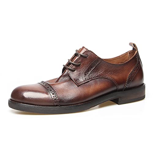 Zapatos de vestir para hombre en cuero con tacón plano, talla 8.5