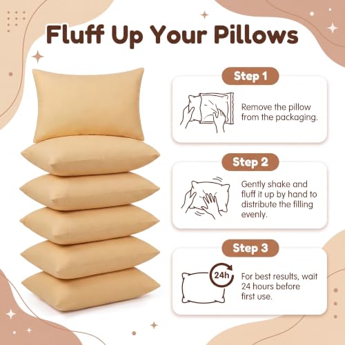 Image of 6 Pcs Purse Insert Pillows Set Fillers to Keep Shape, Six Sizes, Golden