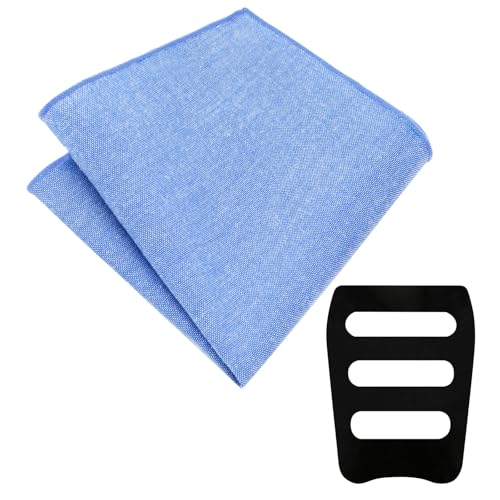 Image of LJBFNN Pocket Squares Handkerchiefs for Men Soft Cotton Mens Womens White Pocket Square with Holder for Suit Wedding Business