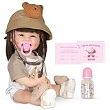 DOLLHOOD Reborn Baby Dolls - 18-Inch Lifelike Realistic Full Realistic Vinyl Silicone Baby Doll with Movable Arms and Legs Complete with Accessories Great Gift for Kids (Noah James)