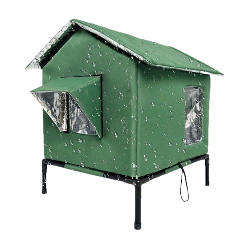 Maison pour chat d'extérieur hivernale isolée pliable pour jardin - 2