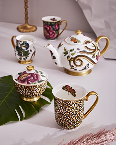 Spode x Creatures of Curiosity Coffee Mug, Leopard Print Design with Luxe Gold Handle - Image 2