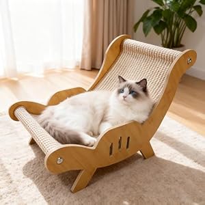 Sisal Cat Scratcher Chair for Indoor Cats, 20.47 Inch Lounge Bed