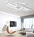 Produktbild LED Modern Deckenleuchte Wohnzimmerlampe Dimmbar Fernbedienung, Eckig Deckenlampe 3-ringe Design Acryl-schirm Metall Deko Kronleuchter für Küchen Esszimmer Bad Flur Decke Lampe L80*W45cm (Weiß-A)