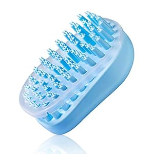 Pet Bath Massage Brush – Grooming Comb with Soft Silicone Bristles for Shampoo and Massage Dogs & Cats with Short or Long Hair