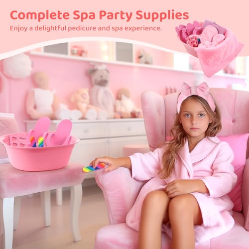 Kit de spa infantil de 64 peças para meninas spa festa com lavatório rosa kit de unhas para manicure