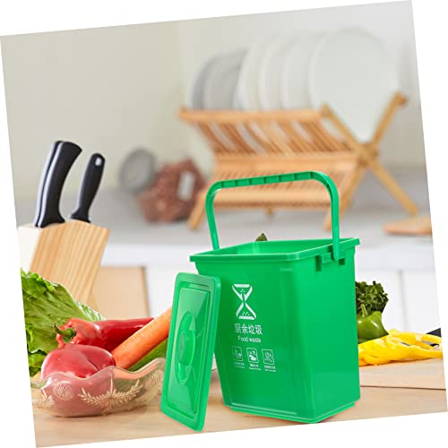 Caneca de basura cuadrada verde de plástico 13 galones miniatura 7