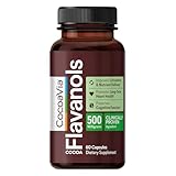 CocoaVia Cocoa Flavanols 500mg – Heart & Brain Support Supplement, High Flavanol Cocoa, Blood Circulation & Memory Booster, Nitric Oxide, Energy & Oxygen Boost, Vegan, Gluten-Free, 60 Capsules