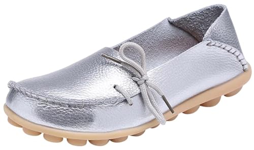 Image of Women's Leather Slipper Loafers Flat Shoes Slip-Ons