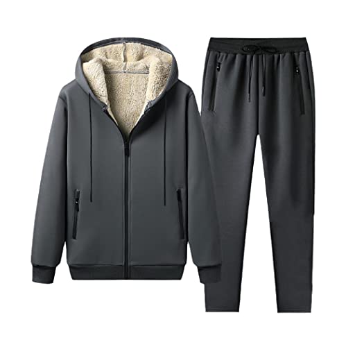 Survêtement homme pour affronter le froid en polaire grise épaisse taille XL
