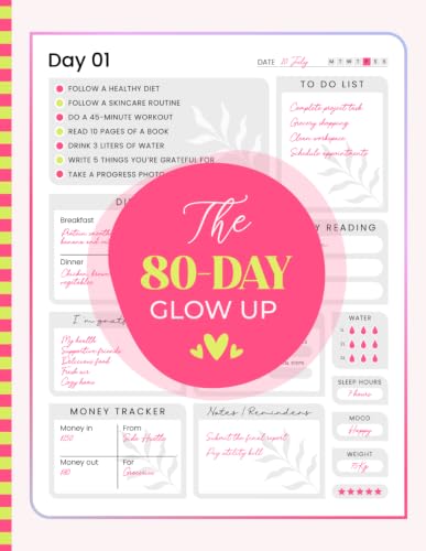 80 Day Glow Up Challenge for Women: Soft Challenge Journal | Tran...