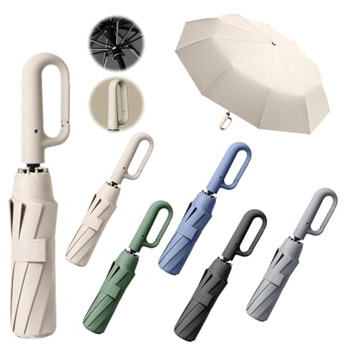 Parapluie coupe-vent pliable et résistant avec boucle créative pour sac à dos