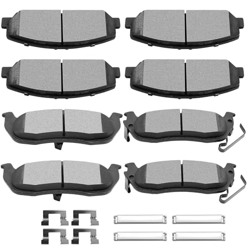Ceramic Brake Pads Kits,SCITOO 8pcs Brakes Pads Set fit for 2005-2010 for Infiniti QX56,2006-2012 for Nissan Armada,2007-2010 for Nissan Titan